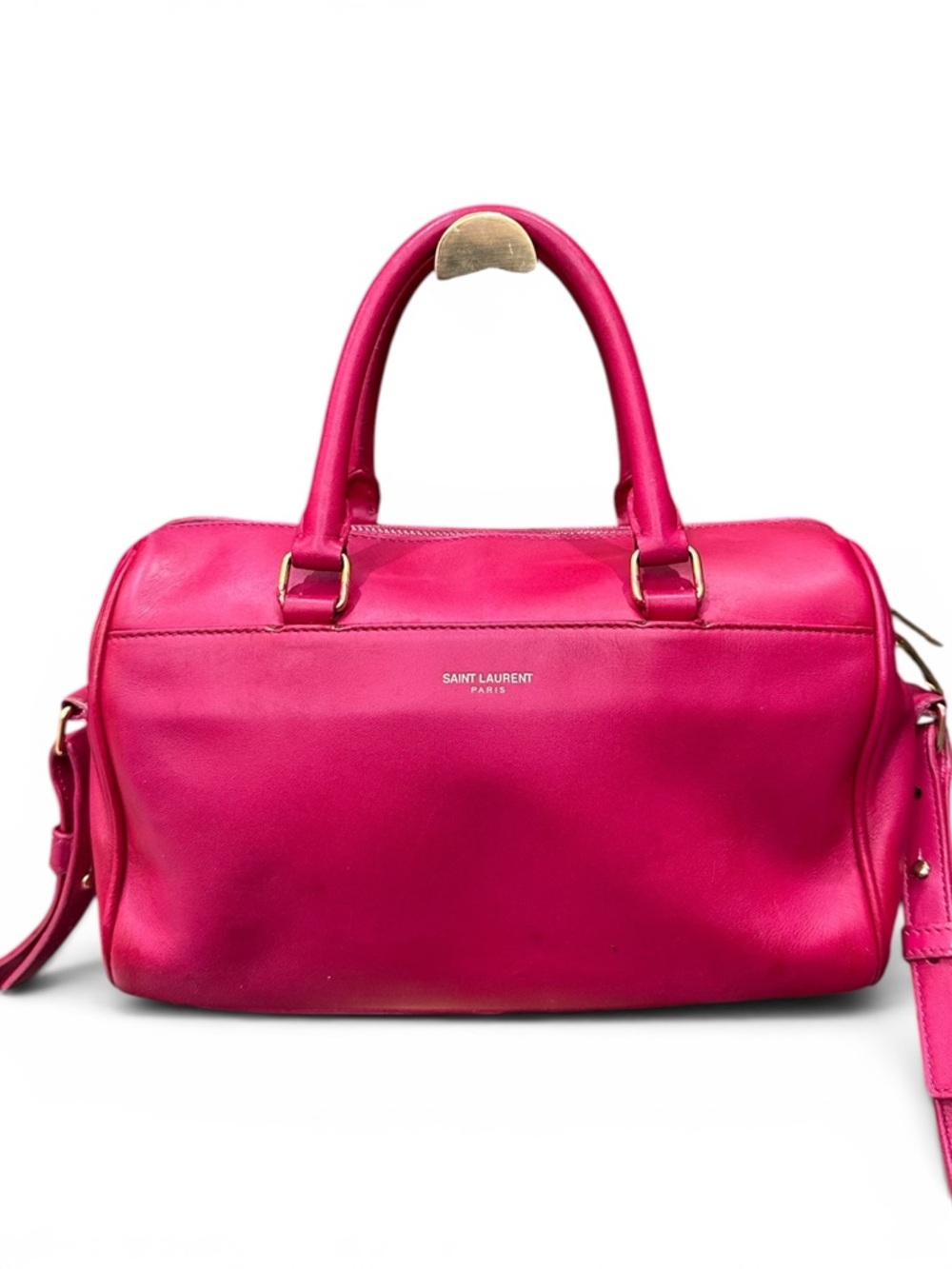 Saint Laurent Baby Duffle Pink Leather Crossbody Bag YSL Mini Boston
